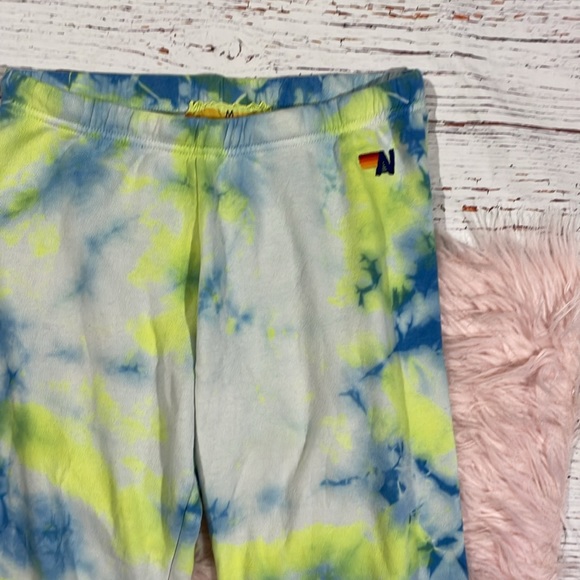 Aviator Nation Yellow Blue High Rise Tie Dye Sweatpants - Picture 7 of 10